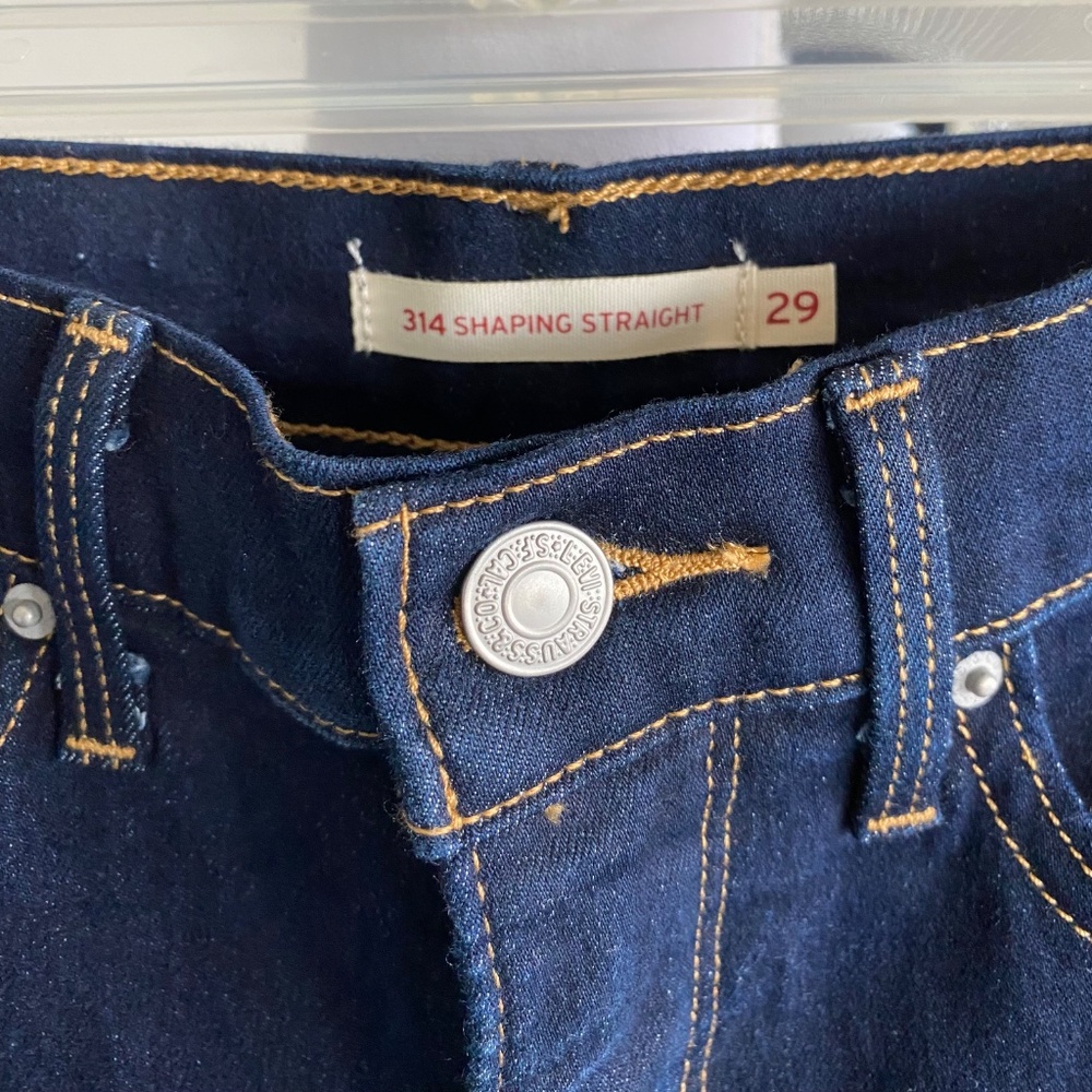 Levi's 314 Shaping Straight Dark Blue Women's Denim Jeans Size 29x28 - Picture 4 of 4